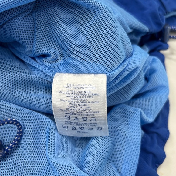 Lands' End Blue Hooded Lightweight Zip Up Jacket Active Sporty Raincoat Medium - Picture 5 of 7